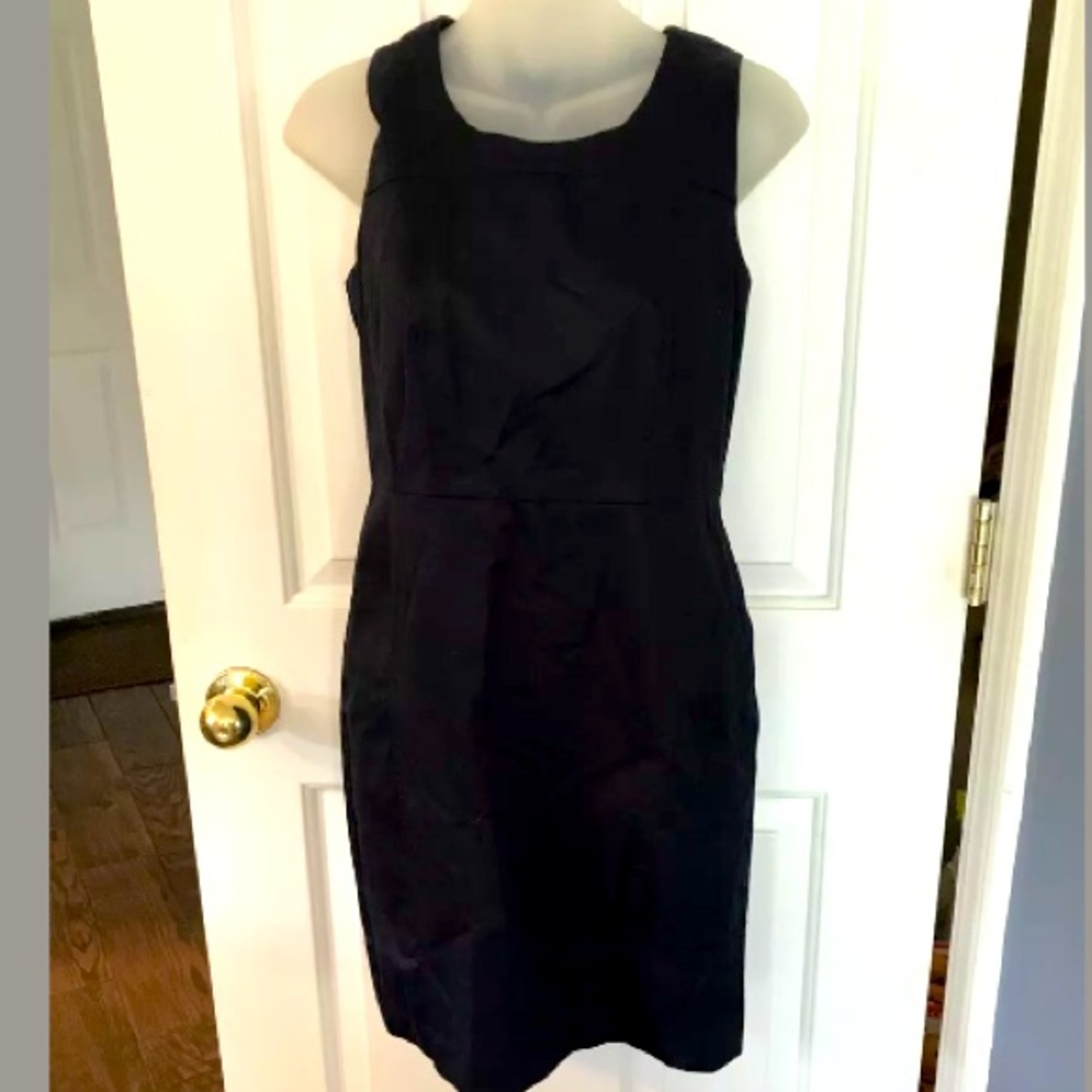 LOFT Dress Size 2P Petite 2 Navy Blue Sheath Lined